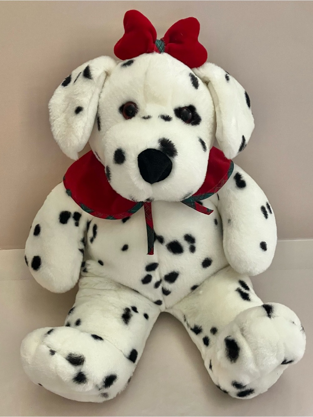 VINTAGE 1996 COMMONWEALTH CHRISTMAS DALMATIAN PUPPY DOG STUFFED ANIMAL PLUSH TOY